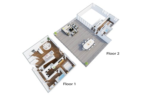 Floor plan for 2 beds, 2 baths, 1208 sqft